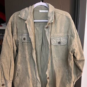 Olive Green Corduroy Shacket - These Three Boutique
